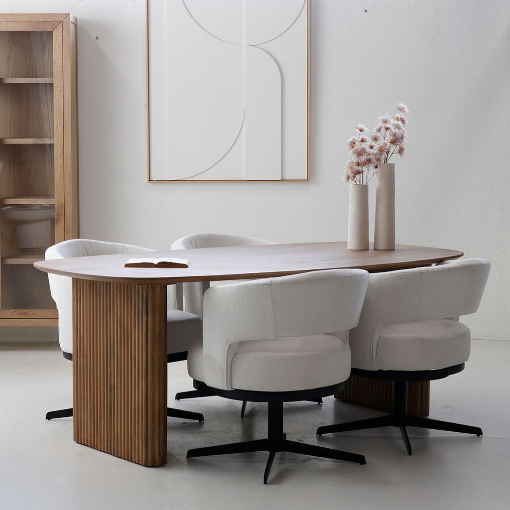 Giga Meubel Esstisch Juro - Oval - Mangoholz - Natur - 200cm