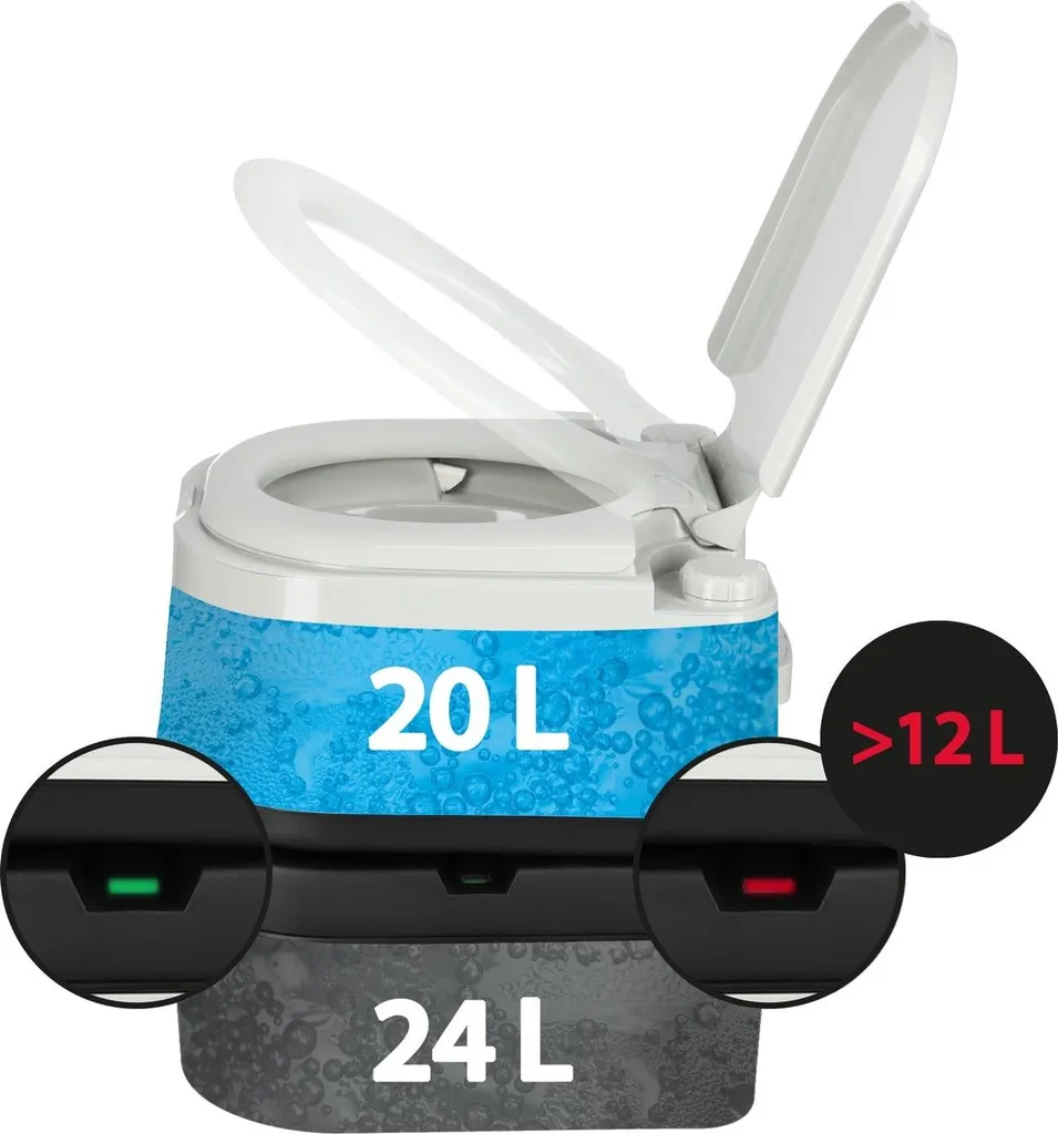 WC chimique portable 24 Litres - Toilettes mobiles pour camping-car