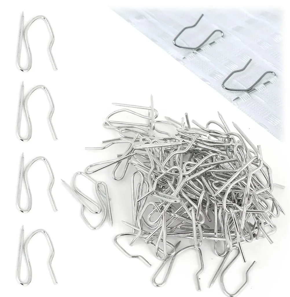 50 Crochets à Rideaux en Zinc Robuste - Attaches pour Plis Crayon