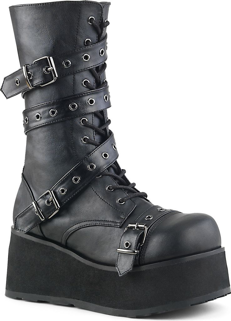 TRASHVILLE-205 Uni Boots von DemoniaCult, Schwarz EU 45, US 13