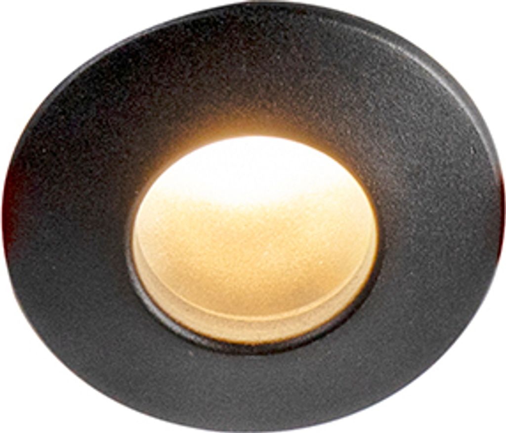 QAZQA - Modern Moderner Bad I Badezimmer Außen Einbaustrahler schwarz GU10 50mm IP44 - Gap I Außenbeleuchtung - Aluminium Rund - LED geeignet GU10