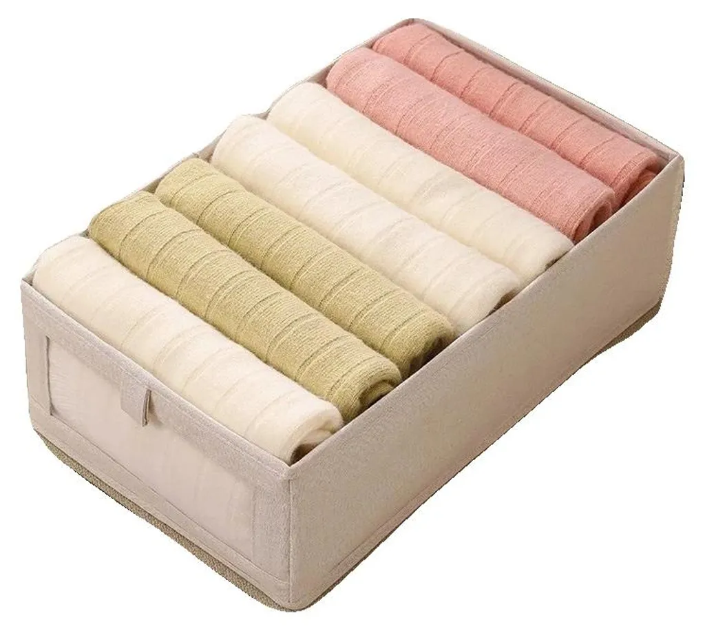 Rangement pantalon résistant en tissu Oxford beige XL modèle pliable