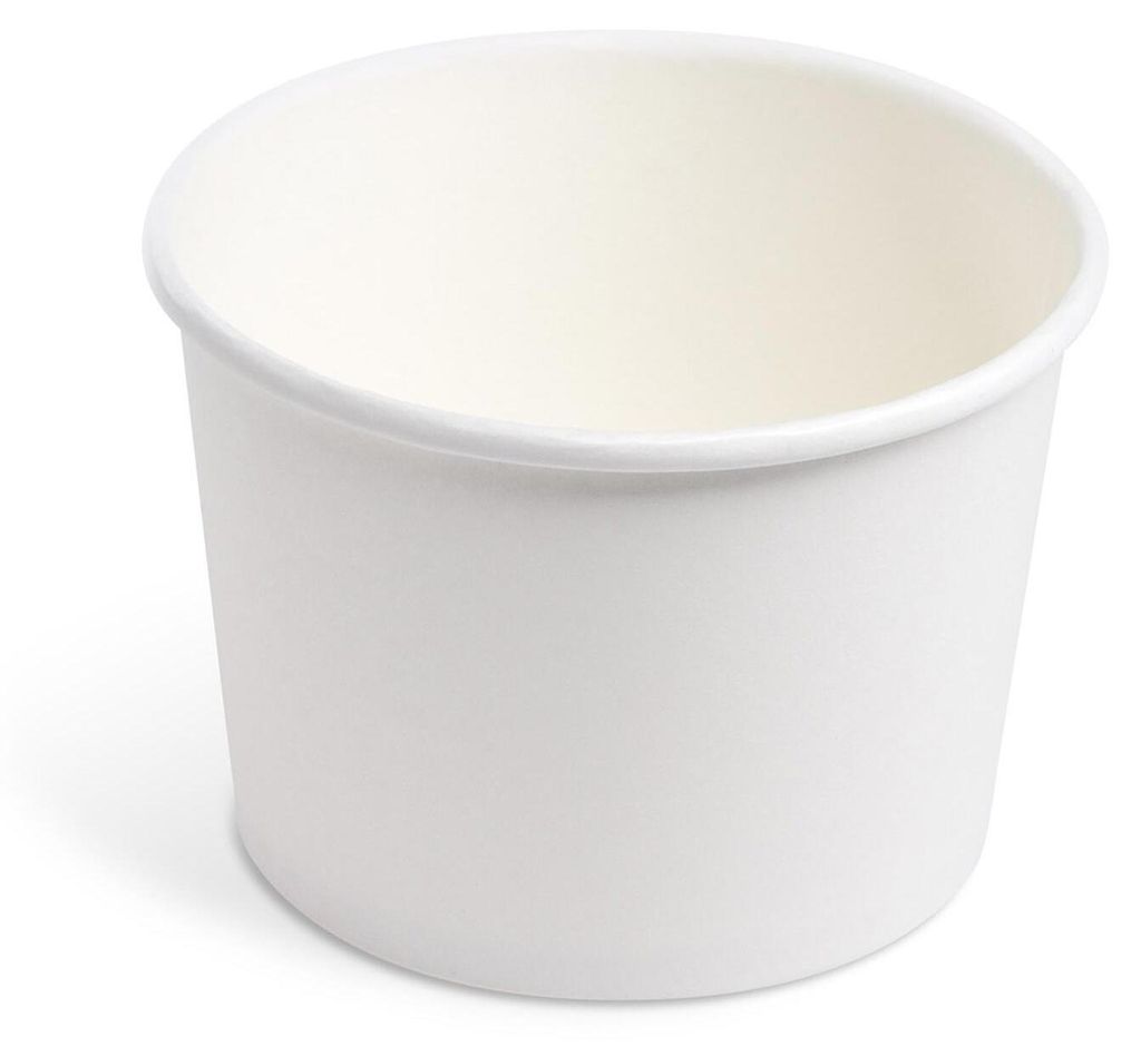 100x Papierbecher Feinkostbecher Eisbecher rund weiß 500 ml Ø 11,5 cm