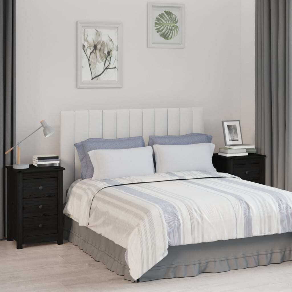 Maison Exclusive - Nachttische 2 Stk. Schwarz 40x35x61,5 cm Massivholz Kiefer