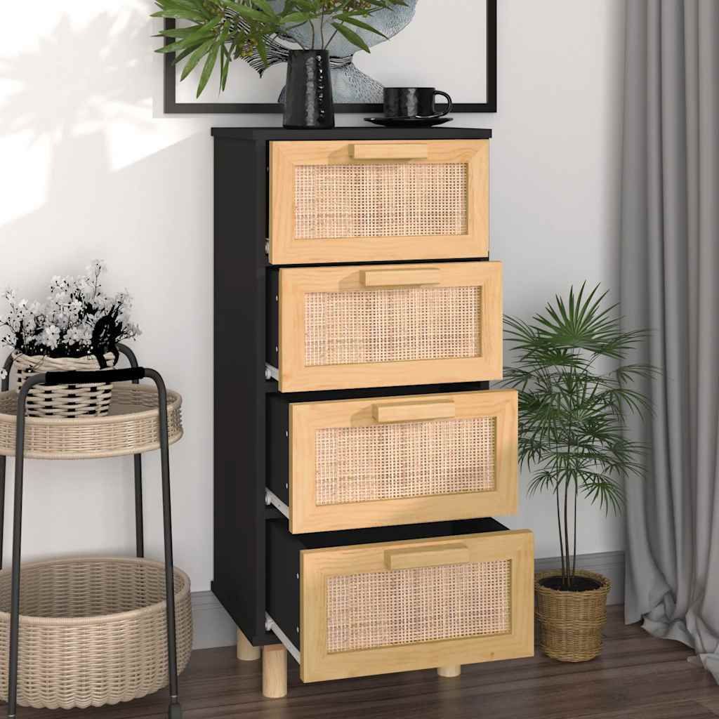 vidaXL Příborník černý 40x30x90cm Masivní borovice a Obrázek produktu 