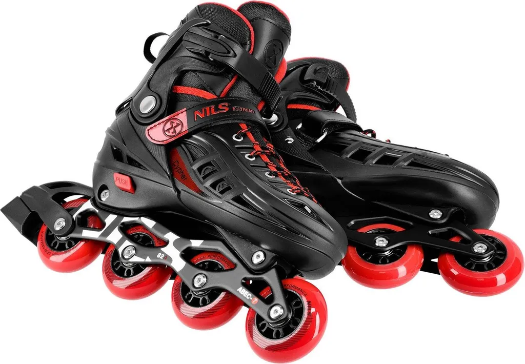 Rollers en ligne modulables de couleur rouge et pointure ajustable M