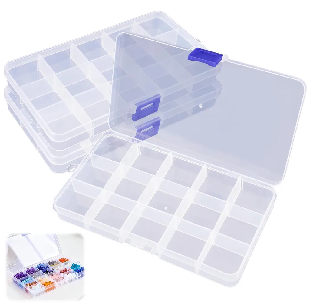 Organiseur à bijoux avec 15 cases modulables pour perles et boucles