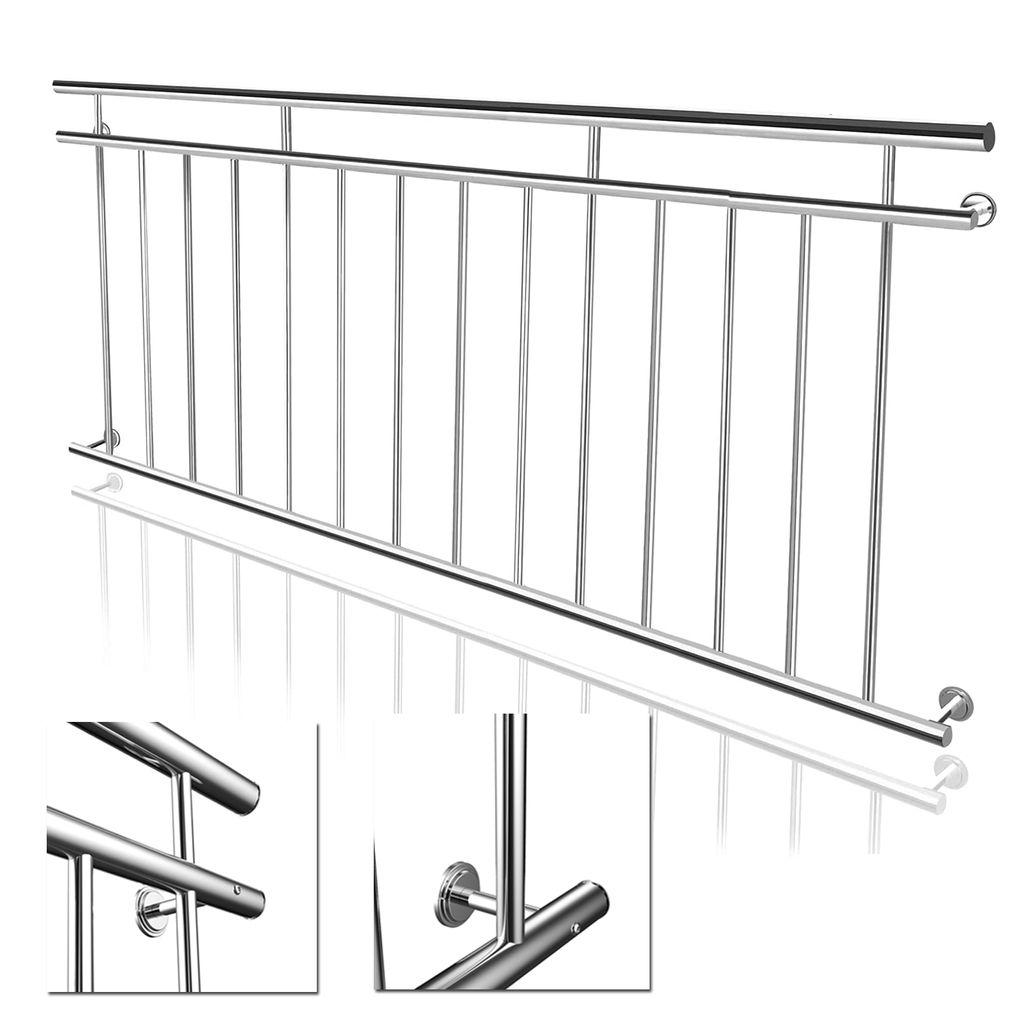LZQ 184 x 90 cm Edelstahl Französischer Balkon Geländer Produktbild 