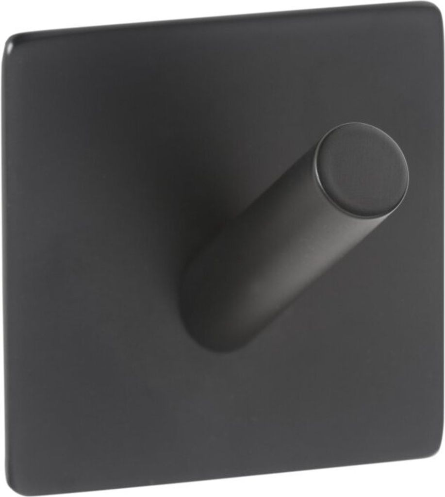 BEASY Kleiderhaken Edelstahl Schwarz 38x45x45 mm für Bad & Küche >> zum Kleben