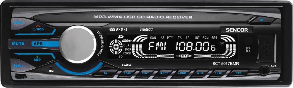 SENCOR SCT 5017BMR Autorádio, Výkon 4x40 W, Bluetooth, Obrázek produktu 