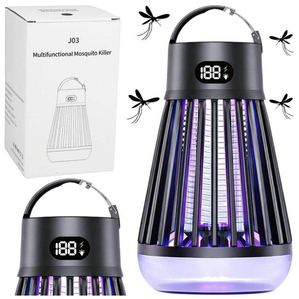 Elektrická lampa na hubení komárů s UV světlem, černá Obrázek produktu 
