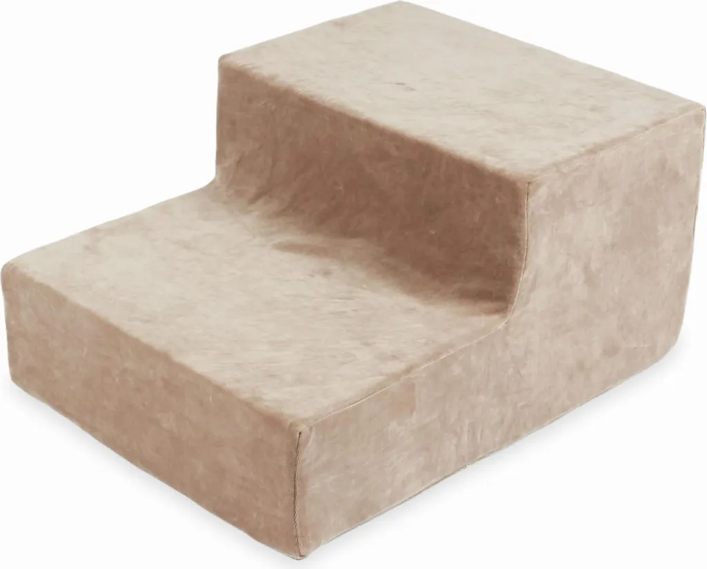 Module de motricité marche en mousse velours beige pour bambins