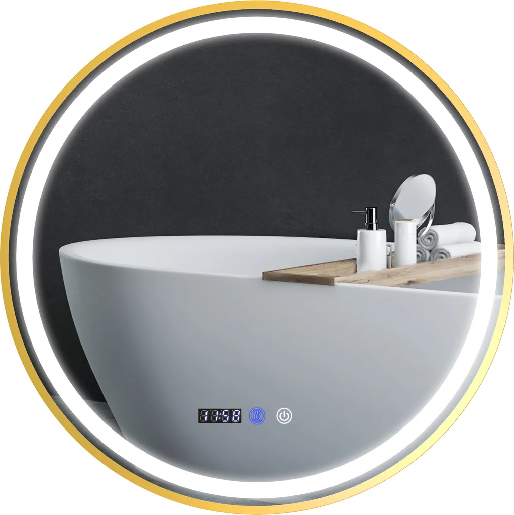 Specchio da bagno con luce, specchio da parete illuminato, interruttore