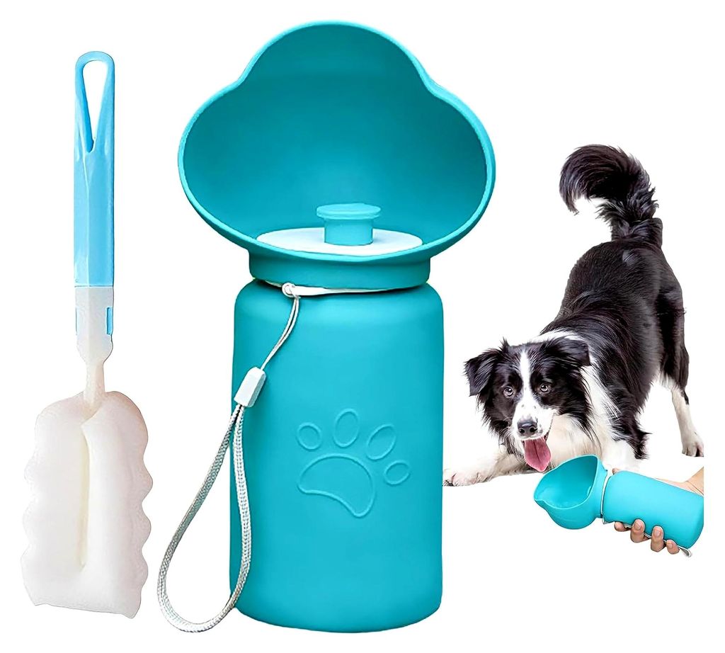 Tragbare Wasserflasche für Hunde, ideal für Reisen, Wandern und Outdoor-Aktivitäten (Blau)