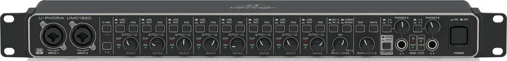 Interface Audio USB Behringer UMC1820 Rackable avec Préamplis Midas Pro - 9