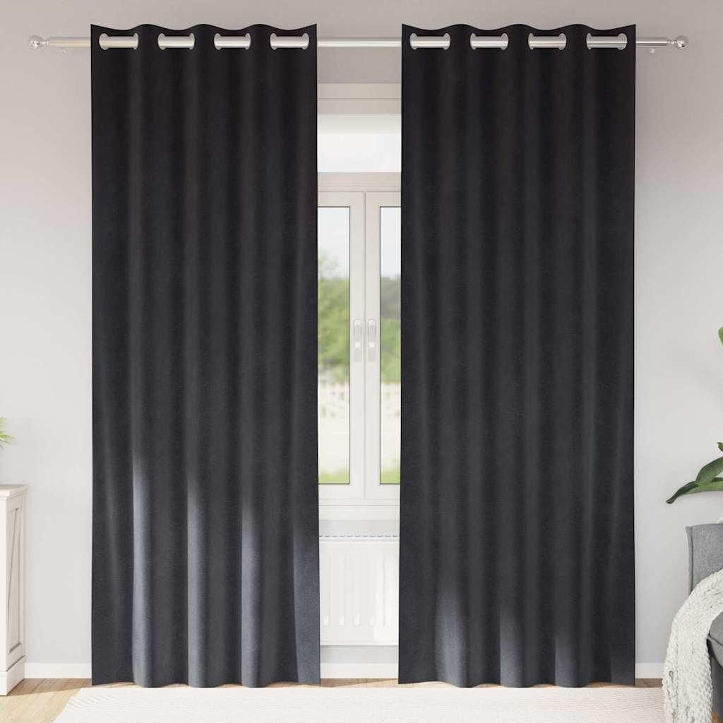 Verdunkelungsvorhänge 2 pcs Dunkelgrau 140 x 225 cm Samt