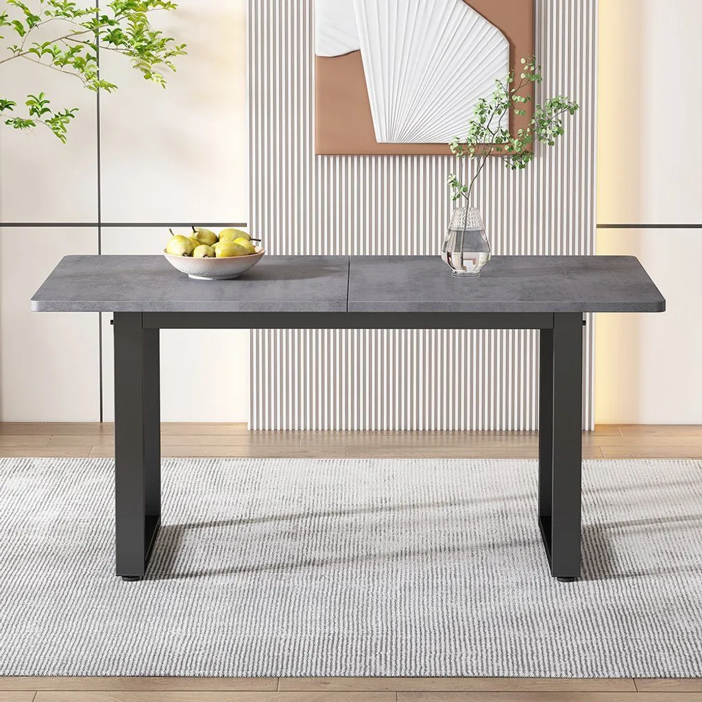 Tavolo da pranzo Sweiko, tavolo rettangolare in ferro, tavolo da ufficio, 140*70*75cm