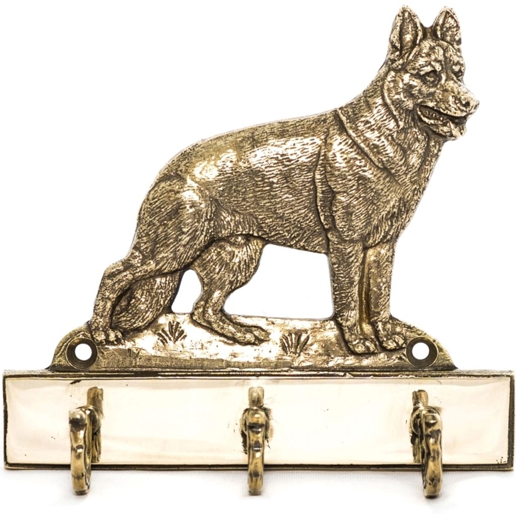 Deutscher Schäferhund - Schlüsselhalter mit Hund, Messinggriff für Hundezubehör, elegante Dekoration für den Flur der Marke Art-Dog