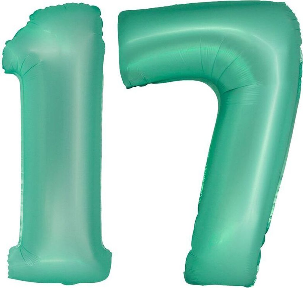 XL Folienballon mint grün Zahl 17