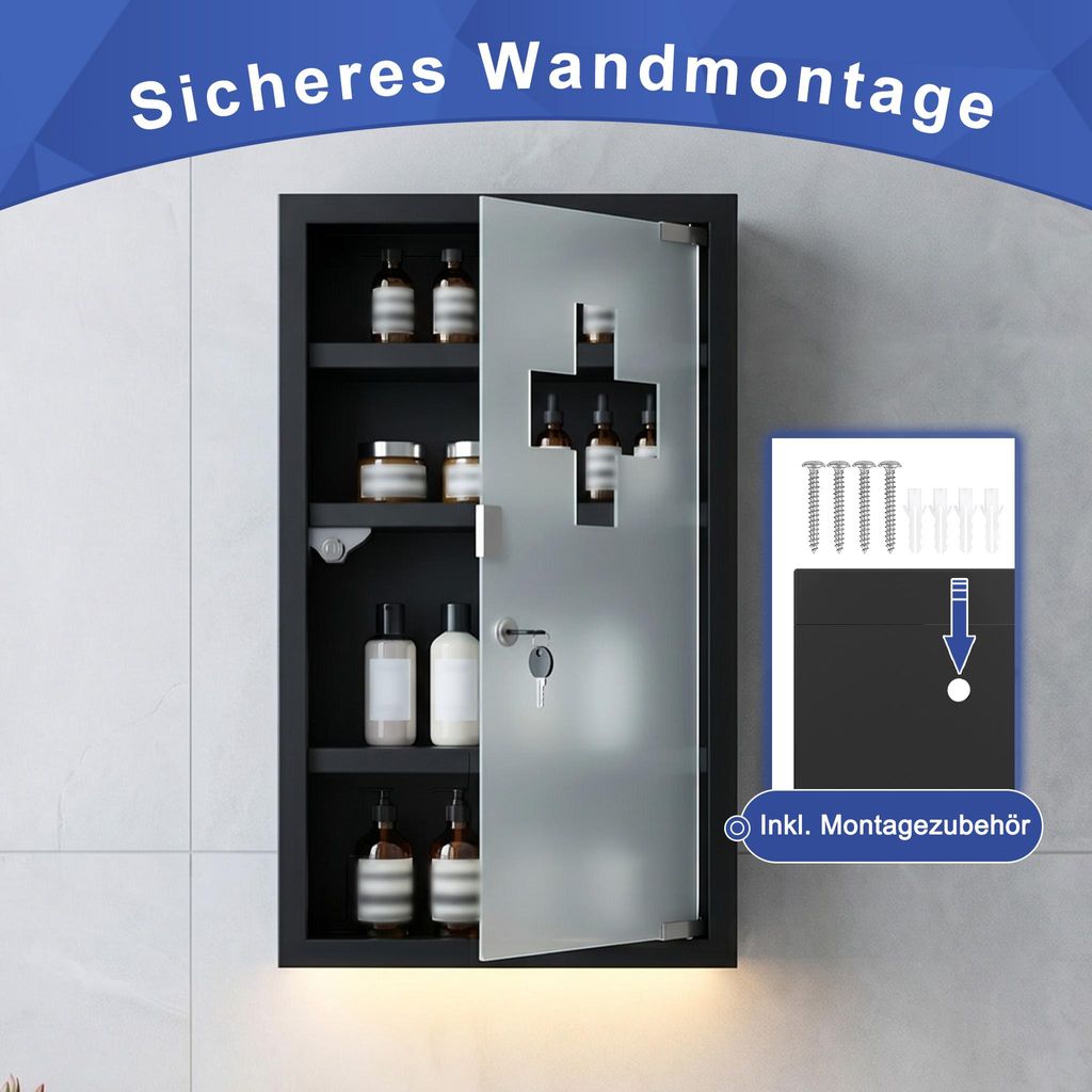 YARDIN Wandmontage Arzneischrank aus Edelstahl