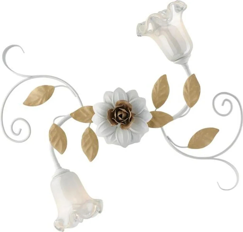 Plafoniera Shabby Cesto Ferro Laccato Bianco 2 Luci Ø52 BL274-PL2-BCO