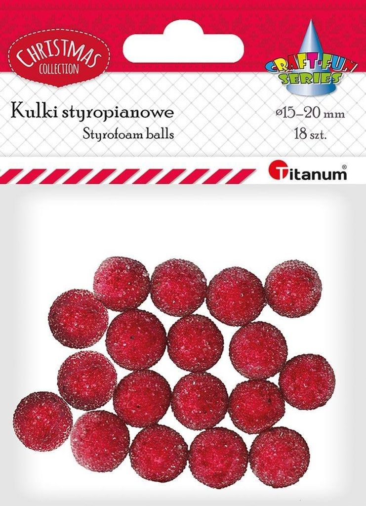 Styropor-Kristallkugeln rot 1,5-2 cm Titanum