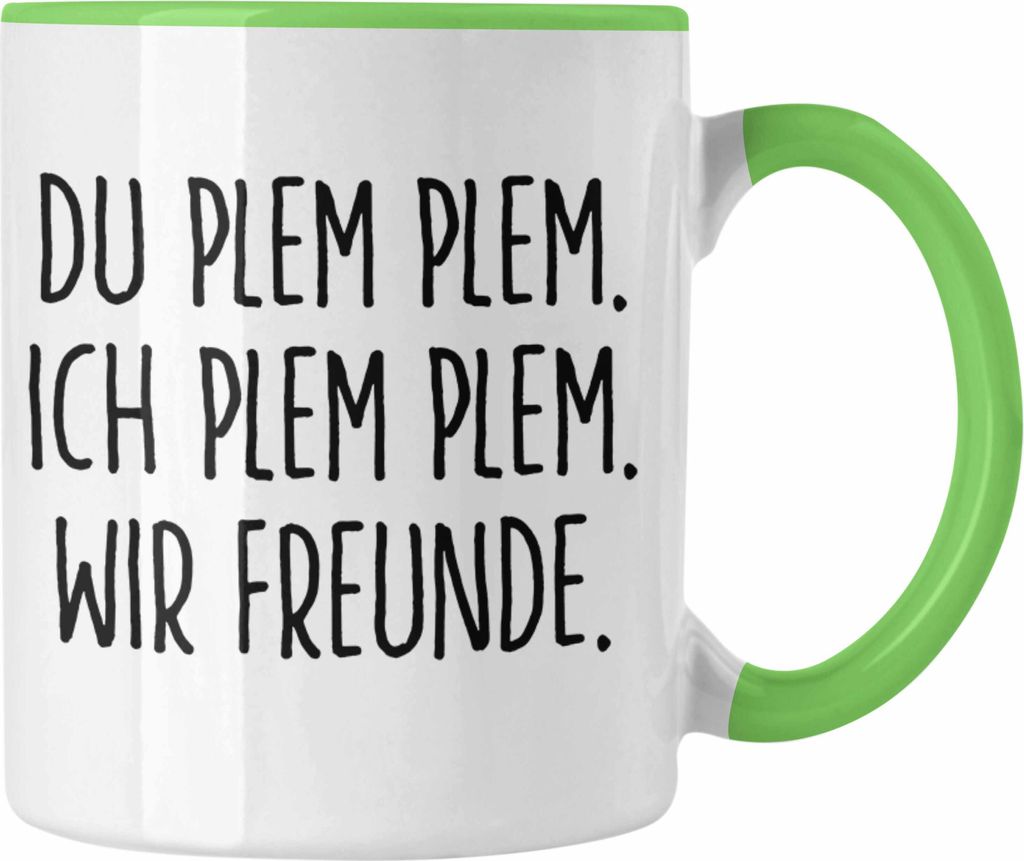 Trendation - Beste Freunde Tasse Geschenk Beste Freundin Freund Kaffeetasse Geschenkidee Allerbeste BFF Freundin Spruch Geburtstag Freundinnen (Grün)
