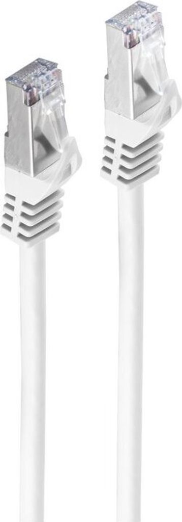 RJ45 Patchkabel m. CAT 7 Rohkabel PIMF weiß 0,5m