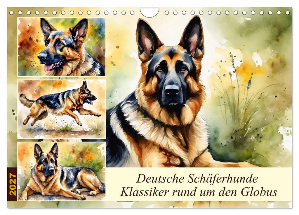 Deutsche Schäferhunde - Klassiker rund um den Globus (Wandkalender 2027 DIN A4 quer), CALVENDO Monatskalender