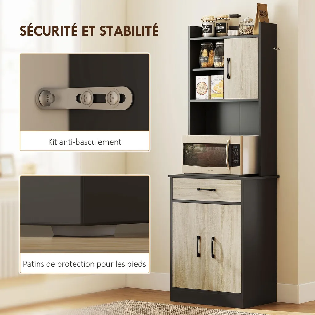 Optimisation Cuisine : Buffet Haut Gain de Place pour Petit Espace 60cm - 4