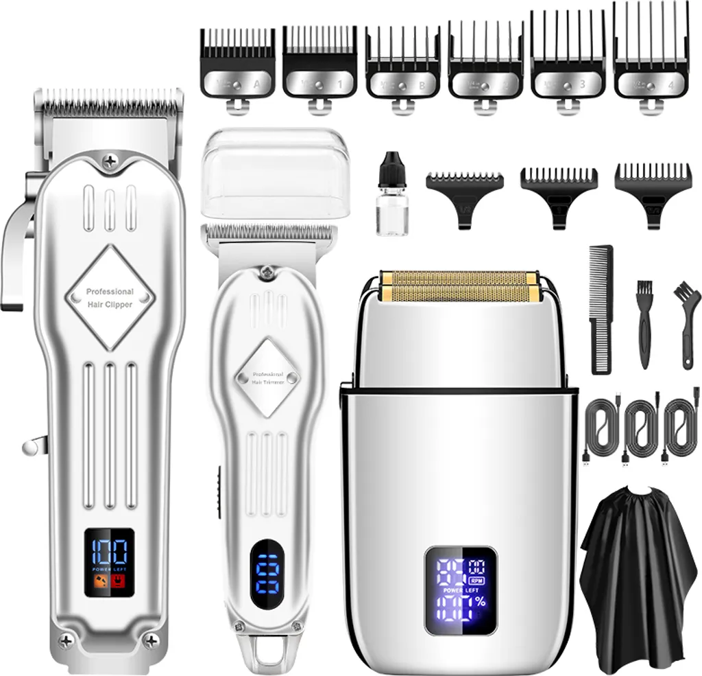 INF Luxury Silver Edition: Set Tagliacapelli Professionale Argento