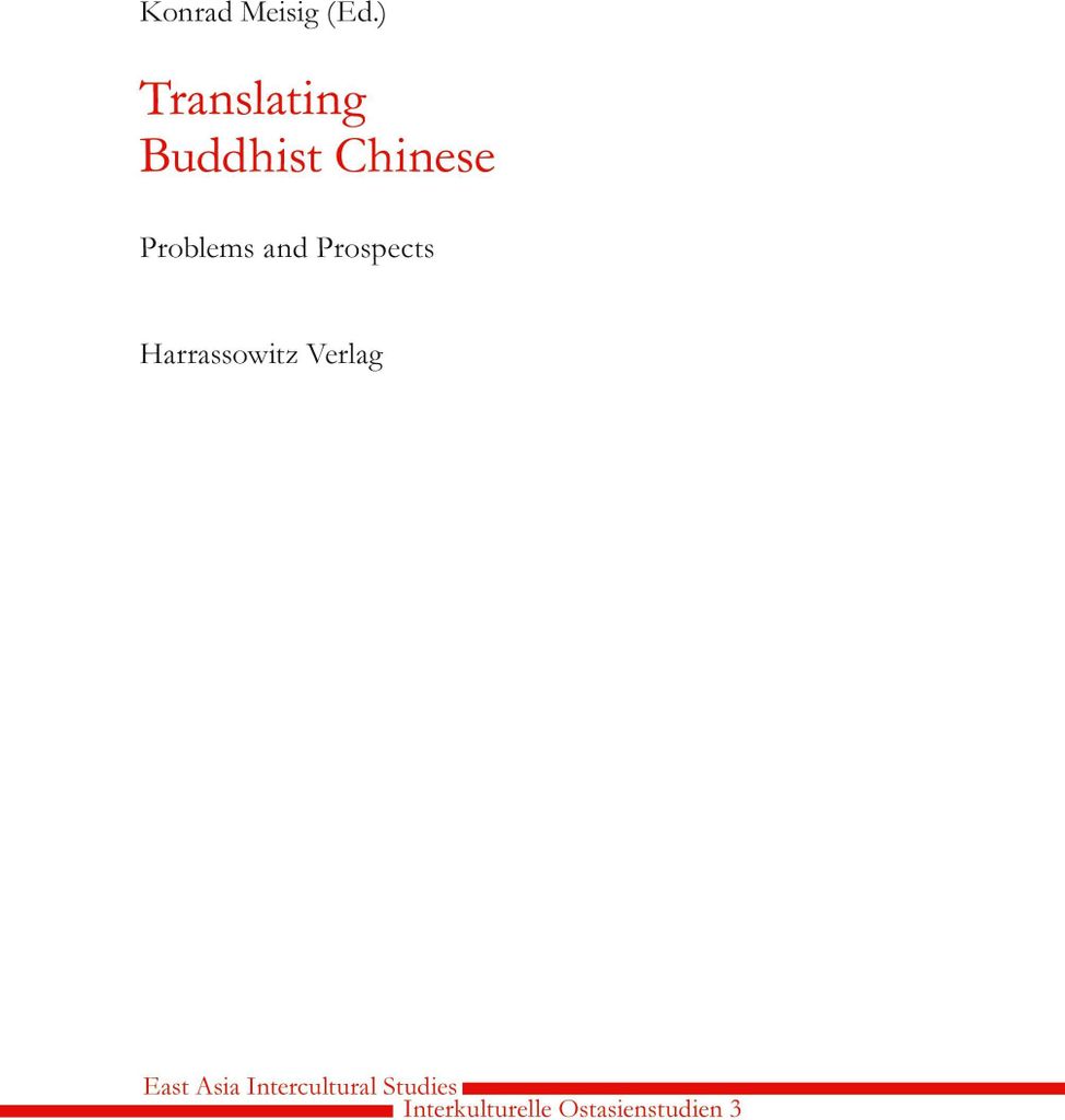 Translating Buddhist Chinese