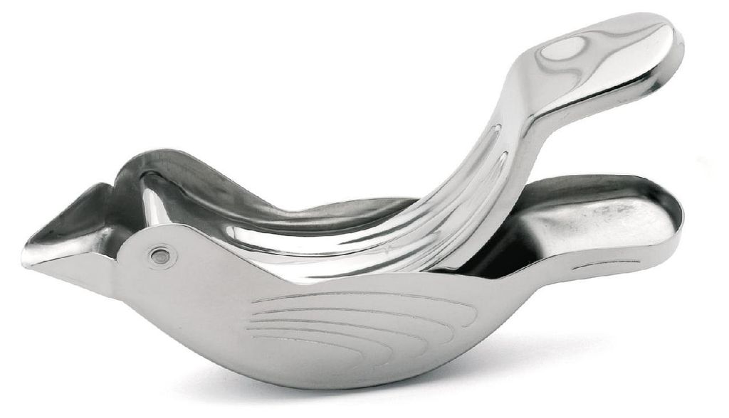 Karl Weis Zitronenpresse Vogel für Schnitze, Edelstahl, 12 x 2,5 x 5,5 cm