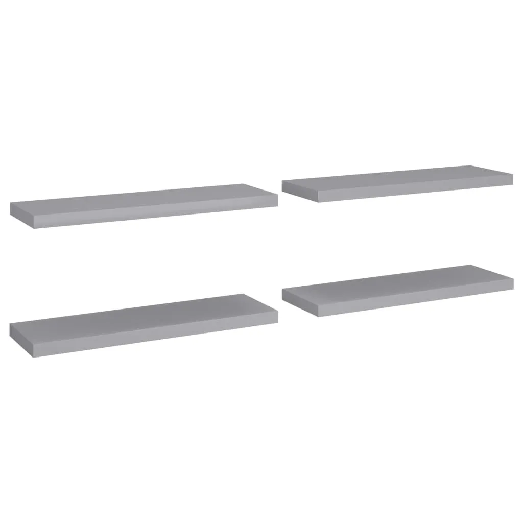 Set 4 Mensole a Muro Grigio 80cm vidaXL - Arredo Sospeso Design - 3