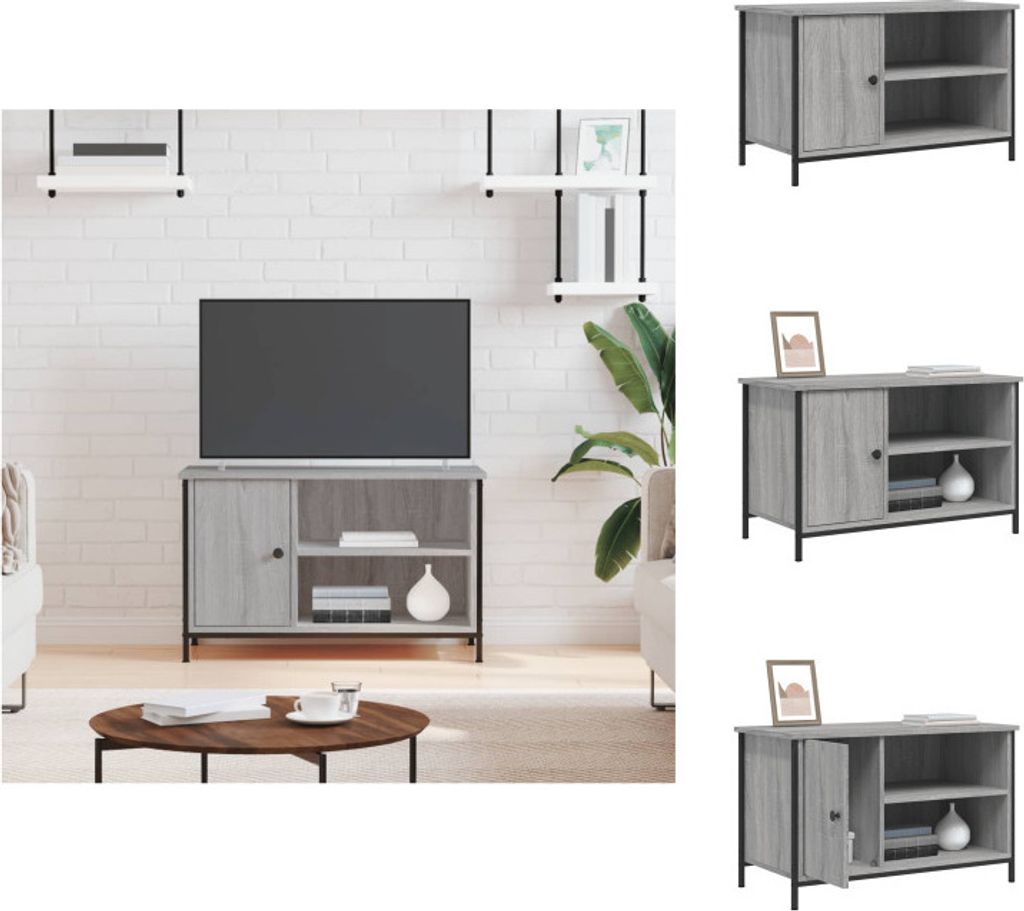 vidaXL TV-Schrank Grau Sonoma 80x40x50 cm Holzwerkstoff - TV-Möbel