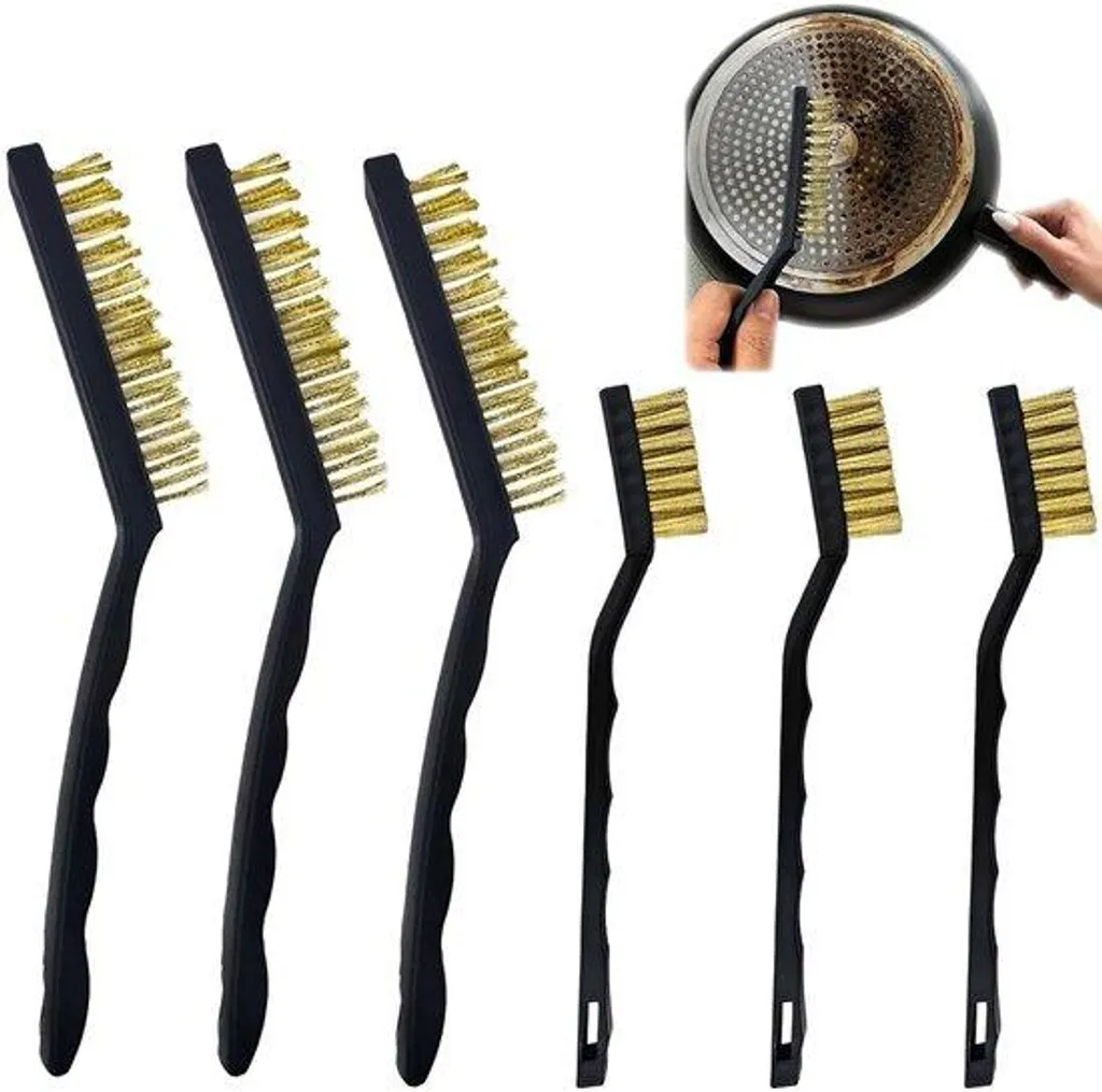 Brosses en laiton avec manche ergonomique - Pack de 6 pour rouille et tartre