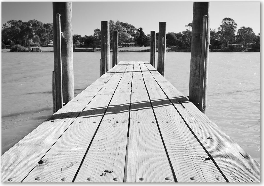 Tulup Leinwandbild - 100x70 cm - Wandkunst - Drucke auf Leinwand - Leinwanddruck - Sehenswürdigkeiten & Architektur - Schwarzweiß - Hölzerner ...