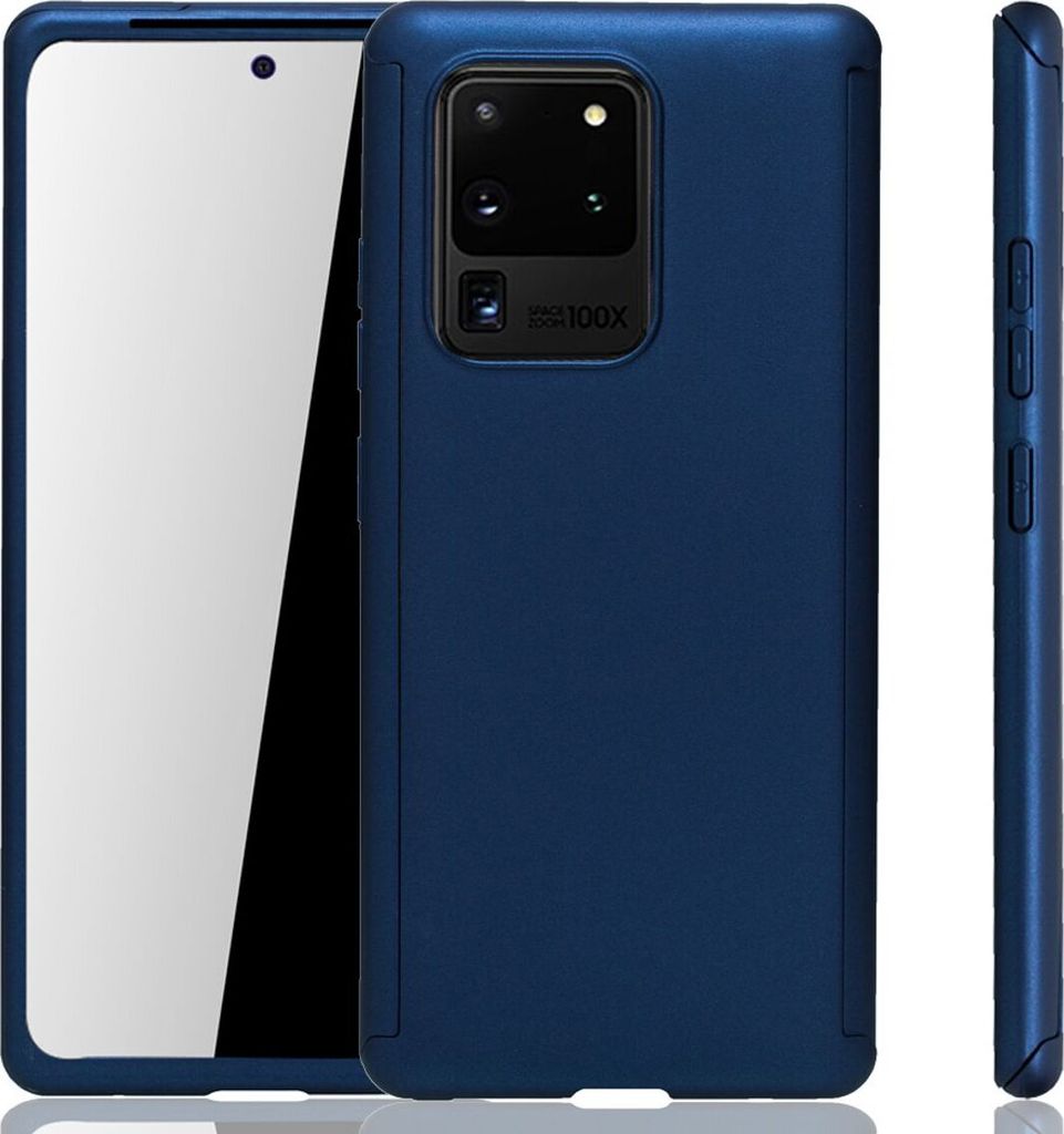 Handyhülle Schutzhülle für Samsung Galaxy S20 Ultra Full Case Cover Displayschutz 360 Blau