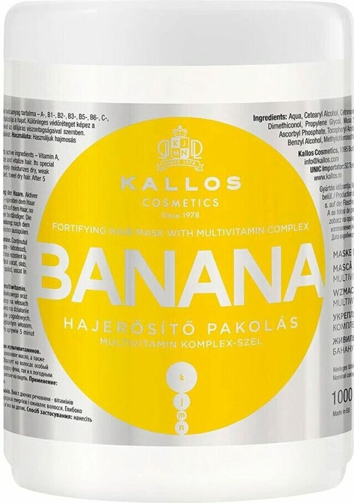 Kallos Banana Fortifying hair mask 1000ml, 1000 ml, Frauen, Produktbild 