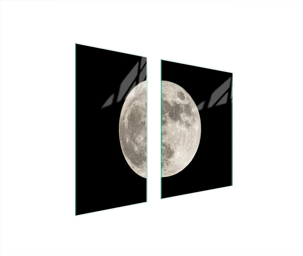 Tagliere Vetro 75x52 Luna Nero | Copri Fornelli Universale 2 Pezzi