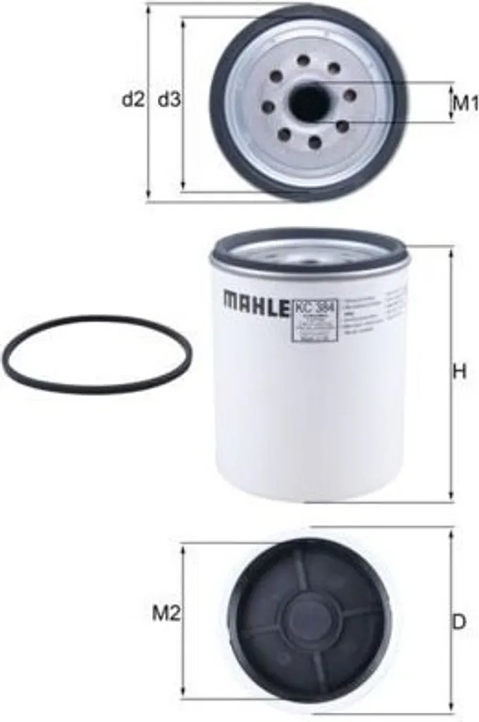 Filtre à carburant MAHLE KC 384D haute capacité pour moteur Volvo 8700