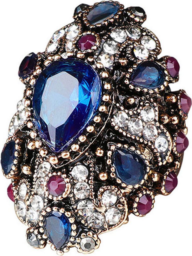 Modischer glänzender Strass-Punk-Fingerring für Damen, Statement-Schmuck, Party-Geschenk