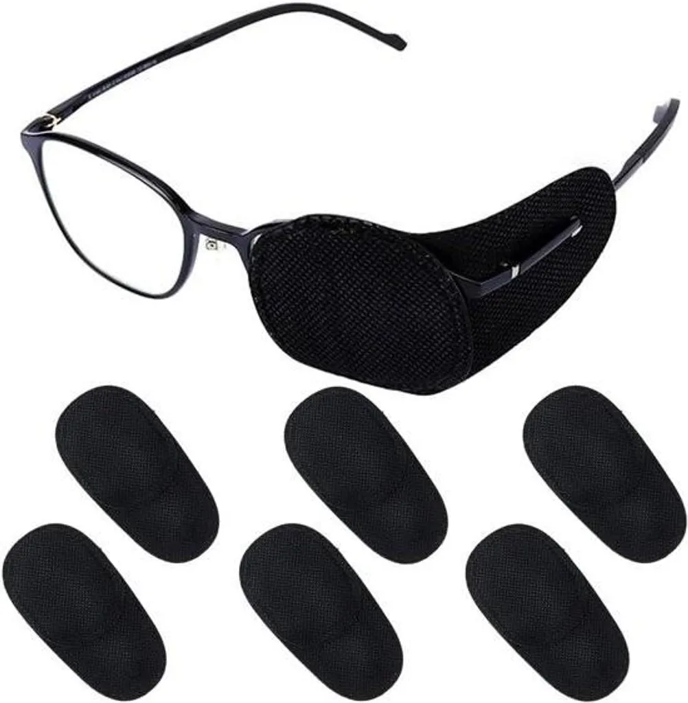 Cache-œil lunettes sans adhésif pour strabisme : confort œil gauche