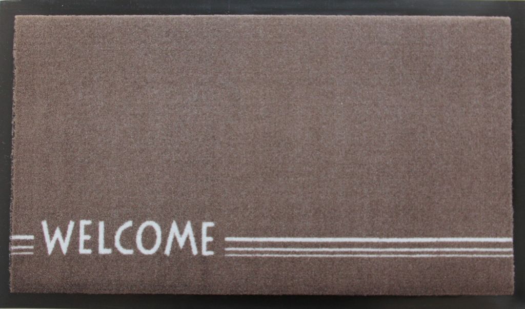 Türmatte Abtreter Welcome - Linie - braun weiss 45x75 cm Fußabstreifer