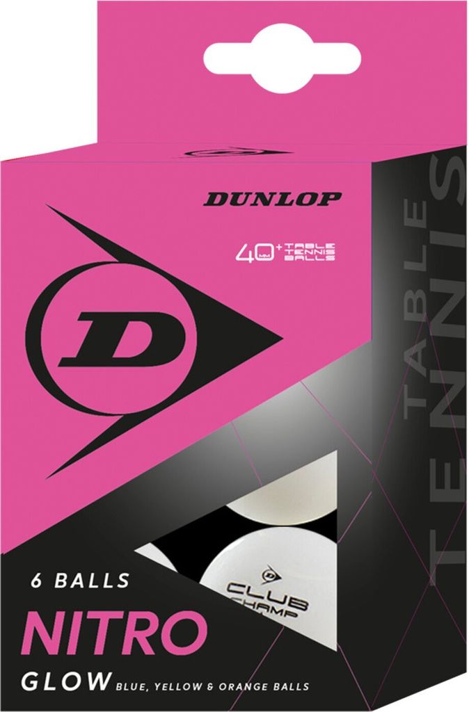 Dunlop Nitro Glow 40+ Tischtennisbälle (6er pack)