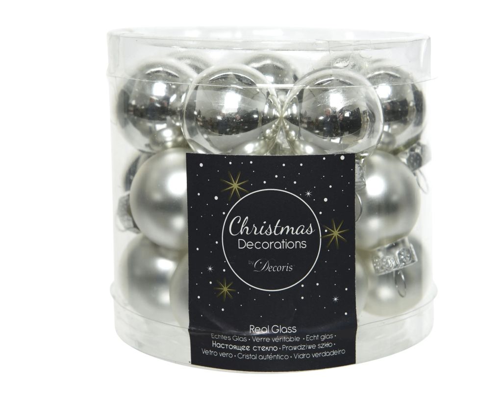 Weihnachts-Micro-Kugeln Silberfarben Ø 2,5 cm aus Glas - Produktbild 2