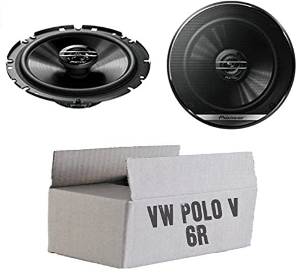 VW Polo 6R Front Heck - Lautsprecher Boxen Pioneer TS-G1720F - 16,5cm 2-Wege Koax Koaxiallautsprecher Auto Einbausatz - Einbauset