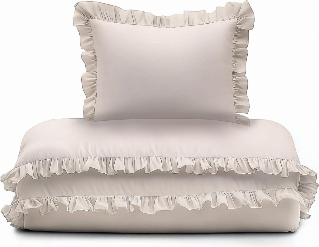 Babybettwäsche-Set mit Rüschen, 100 x 135 cm, Baumwolle, Produktbild 