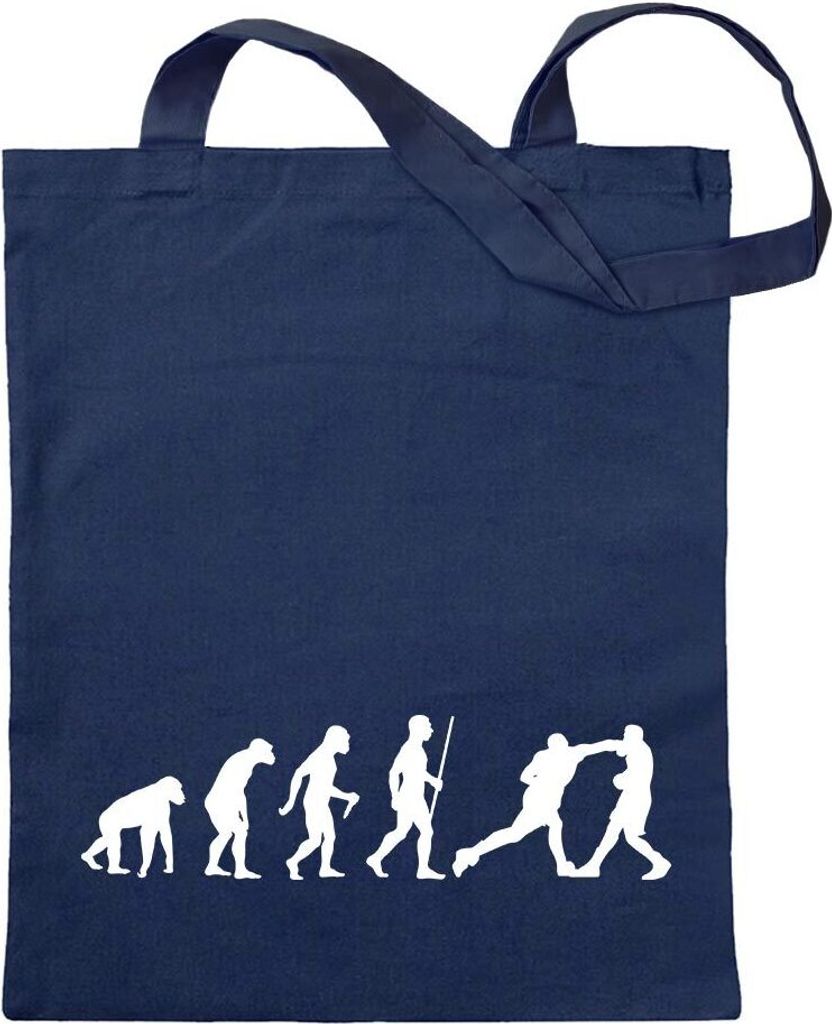 Kiwistar - Baumwolltasche - dunkelblau - Boxen Knockout Evolution 2 - Tragetasche Stoffbeutel Umhängetasche Langer Henkel