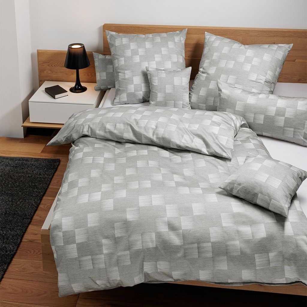 Janine Interlock Feinjersey Bettwäsche Carmen S in 135x200 + 80x80 cm 55120-08 silbergrau